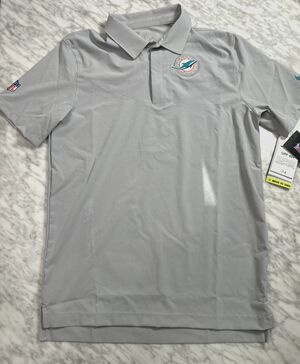 Nike NFL Miami Dolphins NFL On Field Dri-Fit Polo Men Small Gray CW8358 007 NEW
